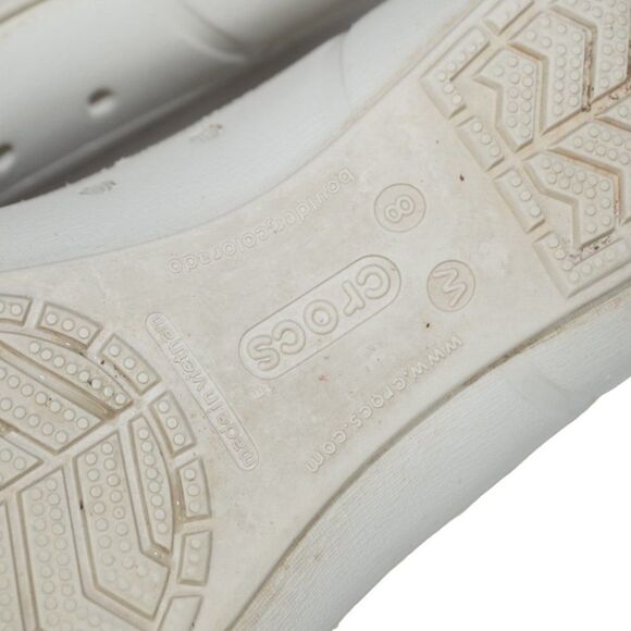 Crocs White and Black Almond Cap Toe Ballet Flats, Size 8 - Picture 4 of 7